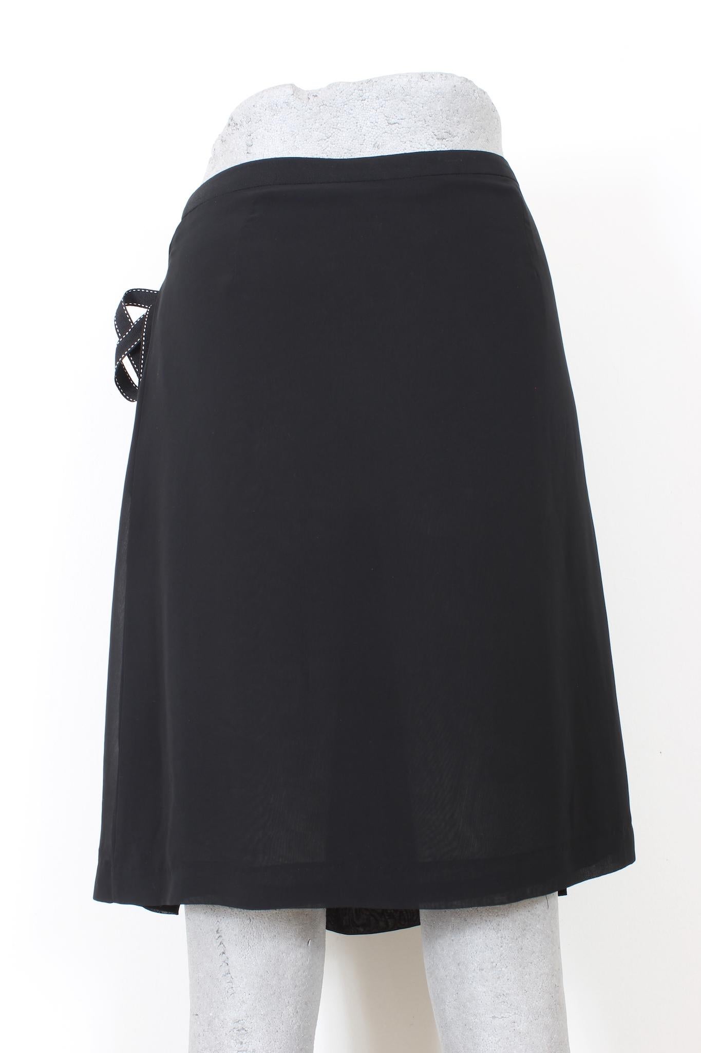 Women's Max Mara Black Vintage Wallet Pleated Skirt 90s