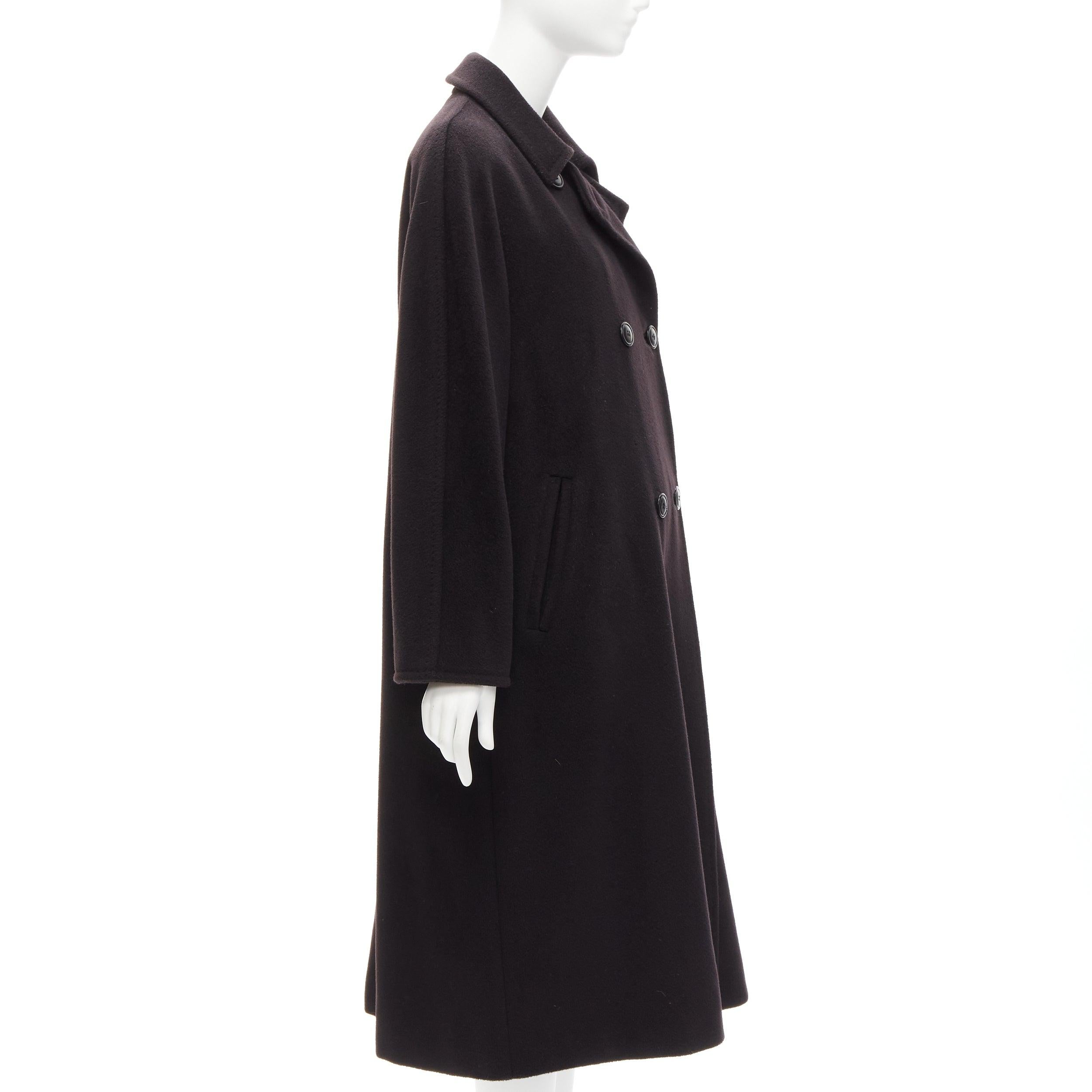 MAX MARA black virgin wool cashmere double breasted coat IT36 XXS In Good Condition For Sale In Hong Kong, NT