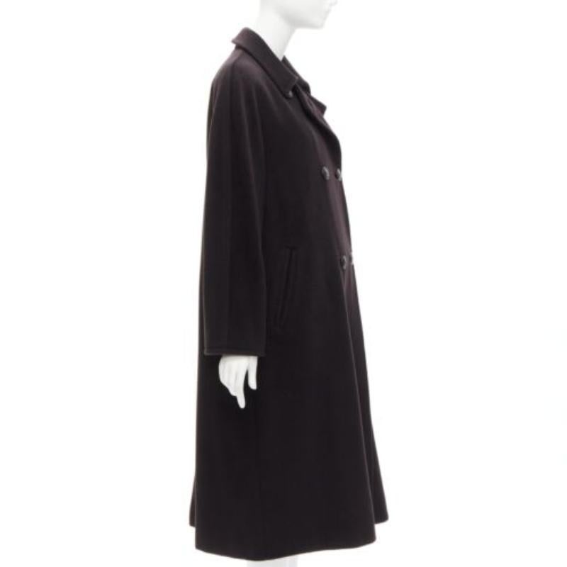 MAX MARA black virgin wool cashmere double breasted coat IT36 XXS In Good Condition For Sale In Hong Kong, NT