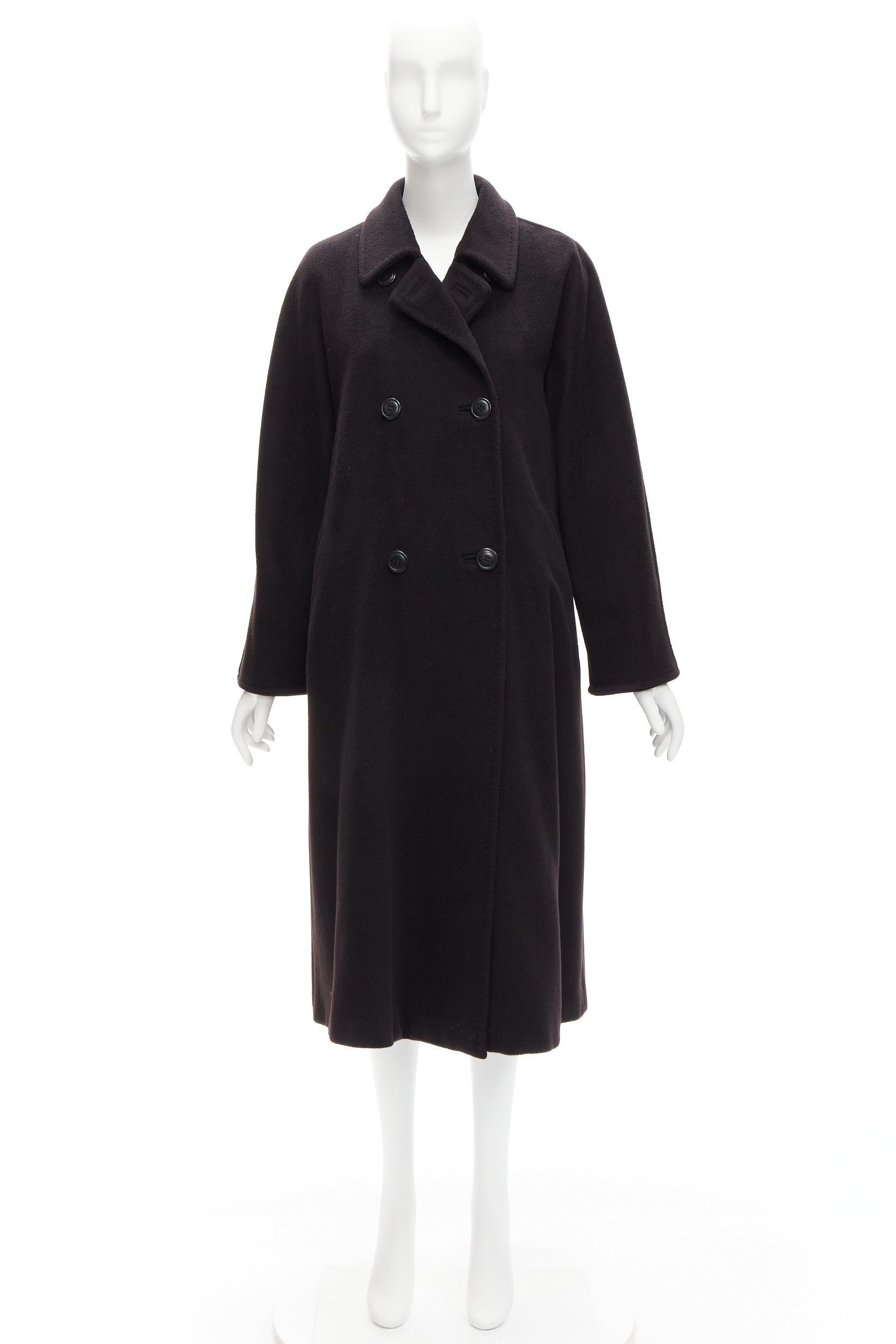 MAX MARA black virgin wool cashmere double breasted coat IT36 XXS For Sale 5