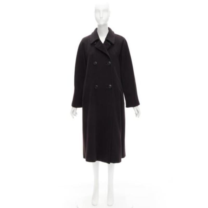MAX MARA black virgin wool cashmere double breasted coat IT36 XXS For Sale 4