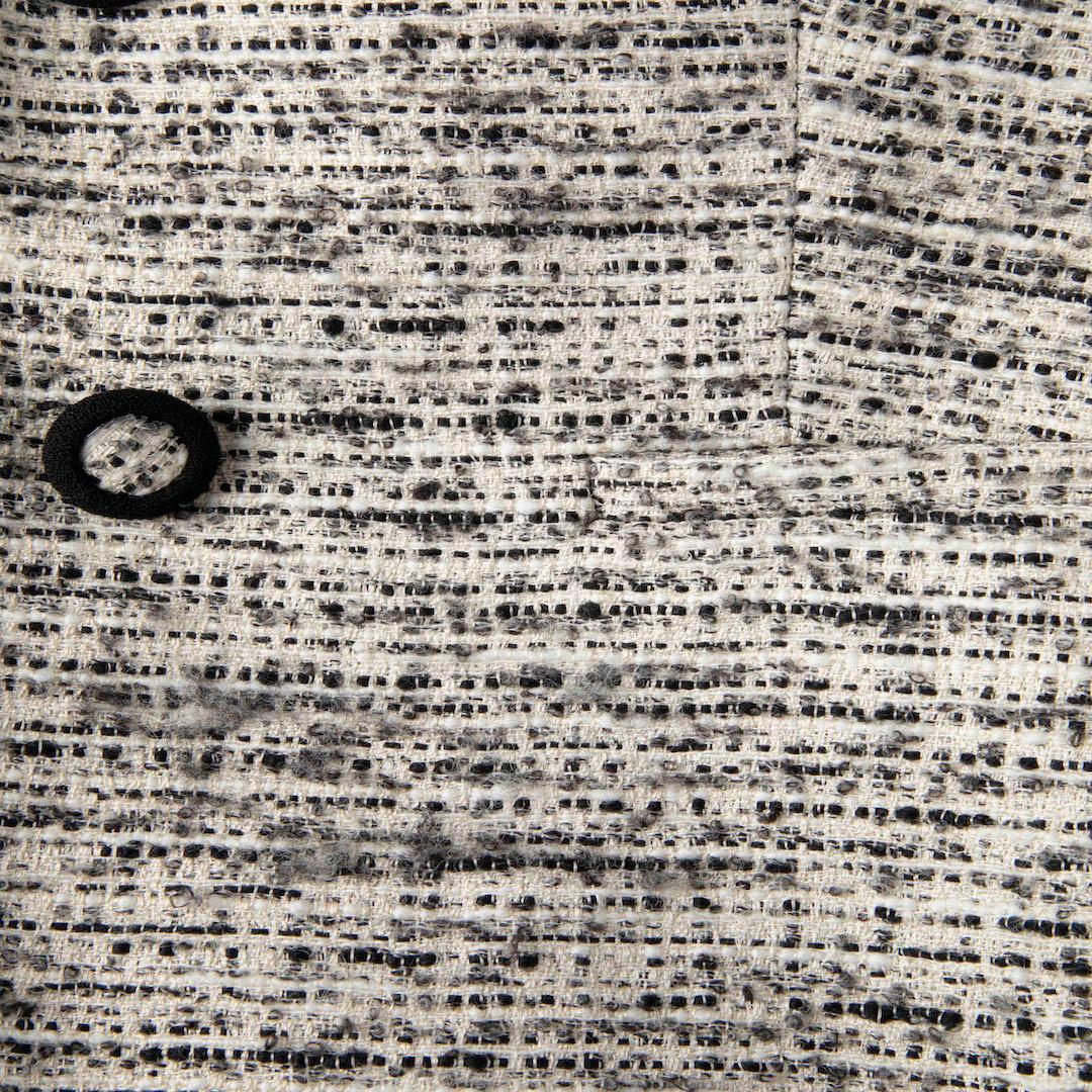 Beige Max Mara - Giacca monopetto in tweed bianco e nero - taglia M. in vendita