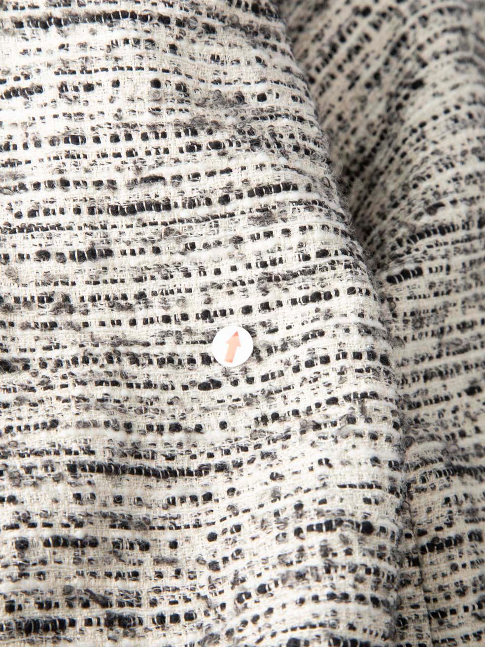 Max Mara - Giacca monopetto in tweed bianco e nero - taglia M. In condizioni buone in vendita a London, GB