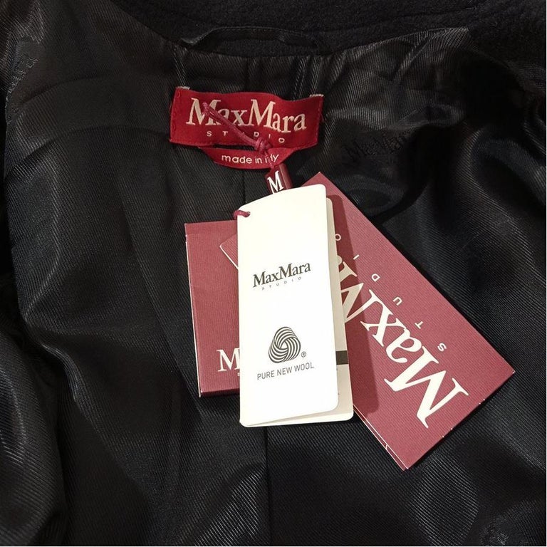 Max Mara Black Wool Coat IT 36 (US 0/2) at 1stDibs