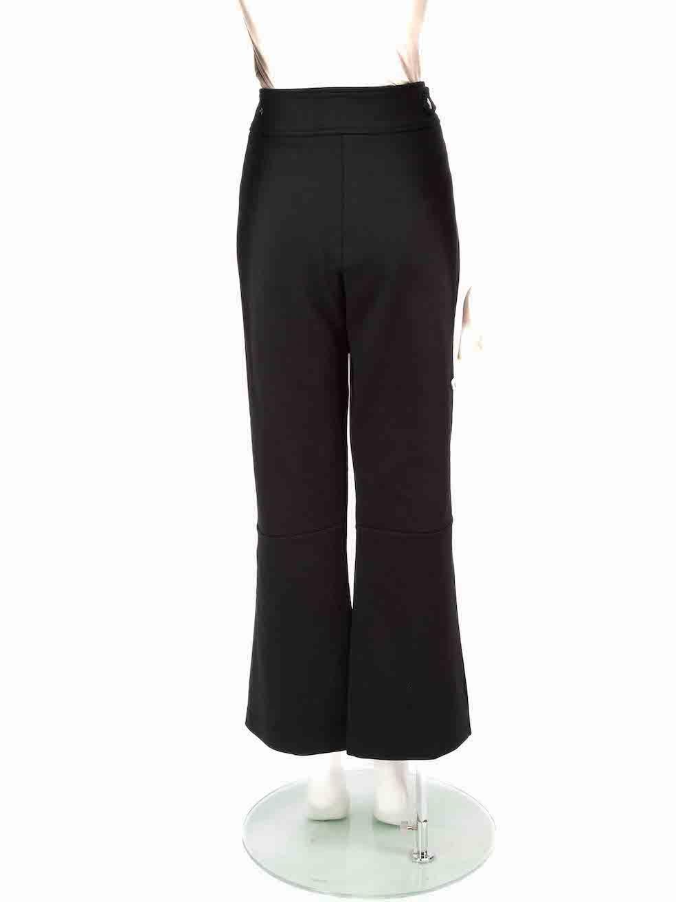 Max Mara Black Zip Detail Straight Leg Trousers Size XXL In Excellent Condition For Sale In London, GB