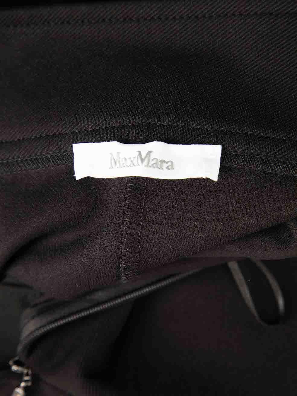 Max Mara Black Zip Detail Straight Leg Trousers Size XXL For Sale 1