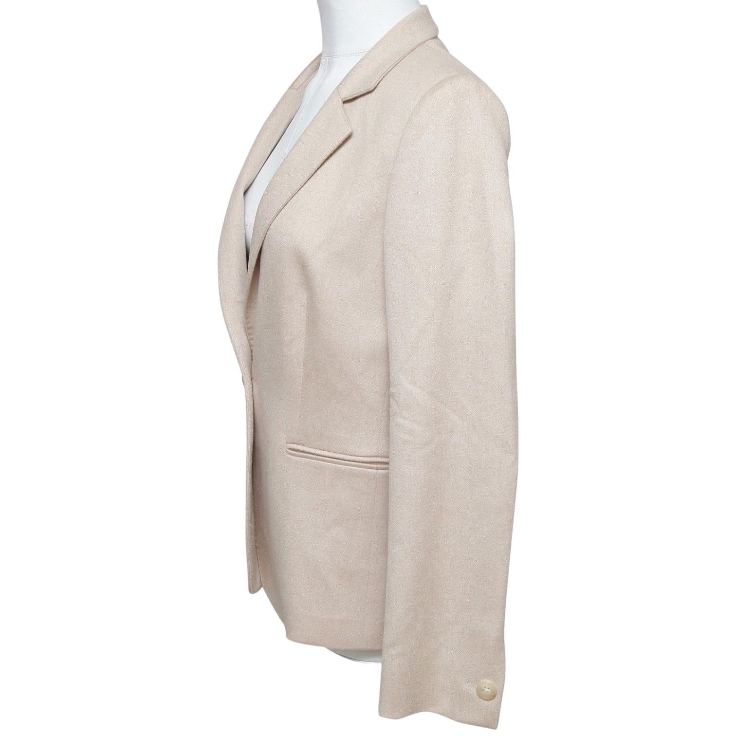 MAX MARA Blazer Jacket Camel Hair Beige Long Sleeve Sz 8 US 40 F In Good Condition For Sale In Hollywood, FL