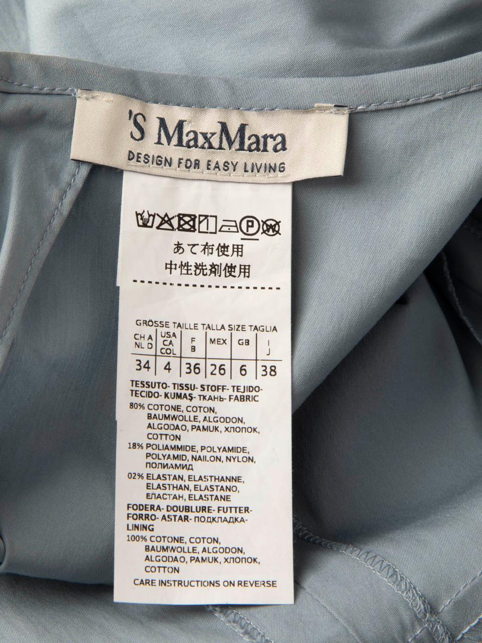 Max Mara Blue Bow Tie Midi Dress Size XS For Sale 4