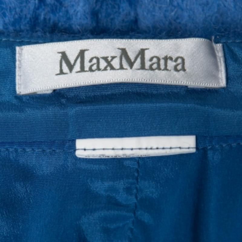 Bleu Max Mara Blue Mohair Wool Pencil Skirt M en vente