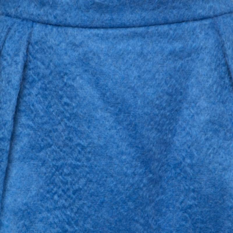 Max Mara Blue Mohair Wool Pencil Skirt M Bon état - En vente à Dubai, Al Qouz 2