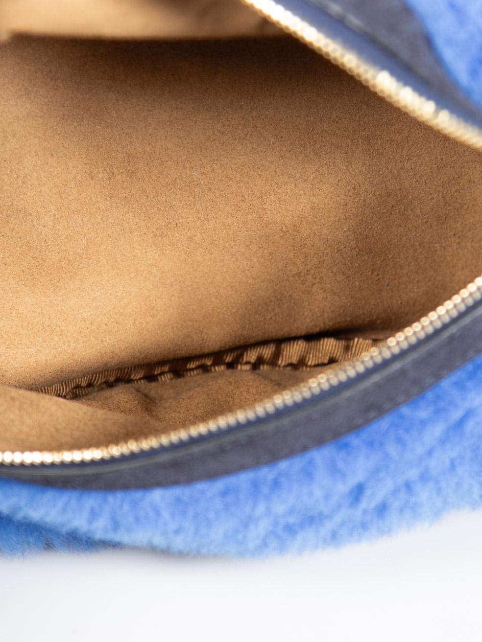 Max Mara Blue Shearling Belt Bag 2