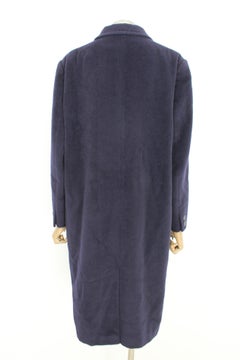Max Mara Blue Wool Classic Vintage Coat 90s