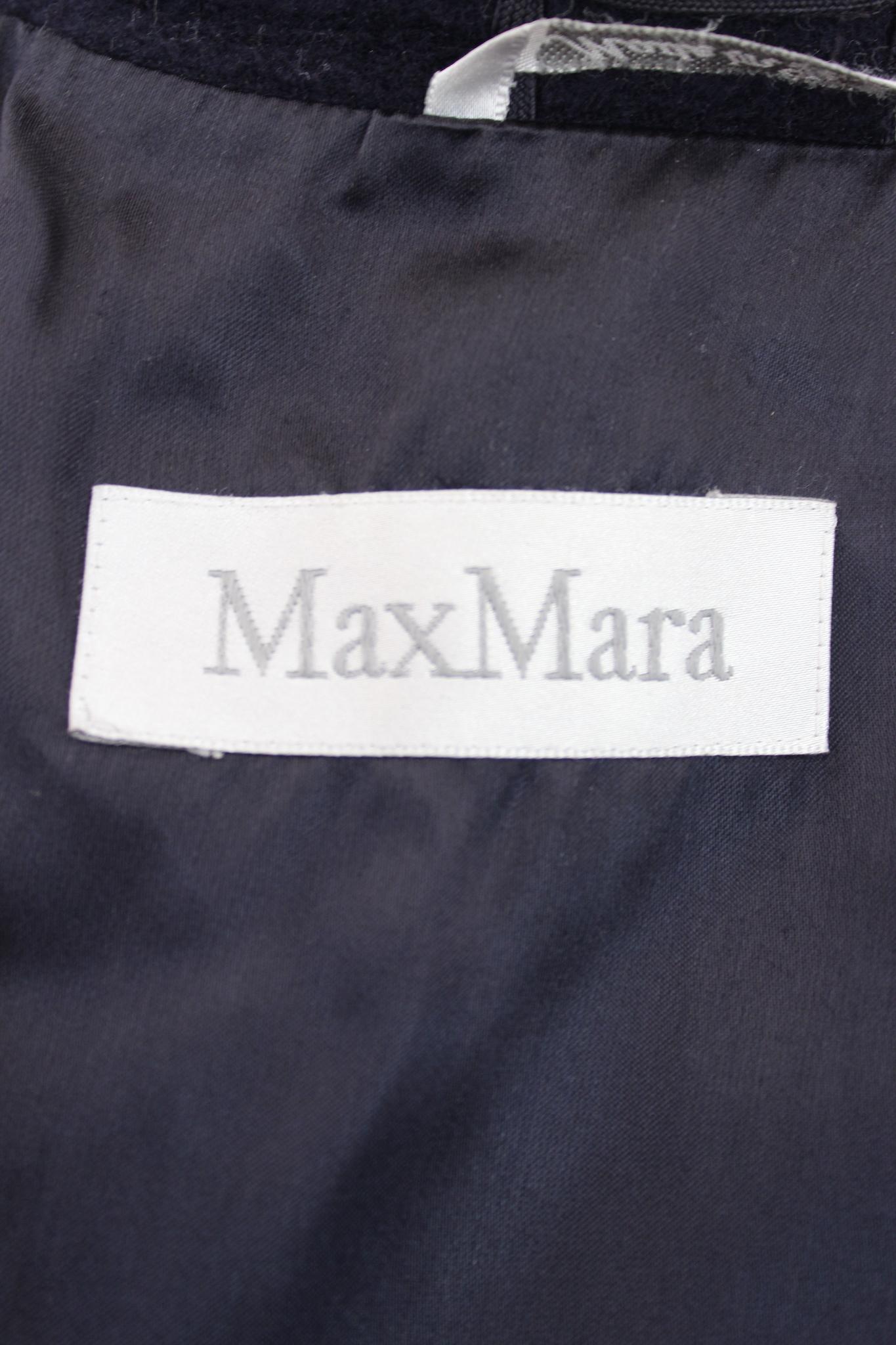 Max Mara Blue Wool Classic Vintage Coat 90s 2