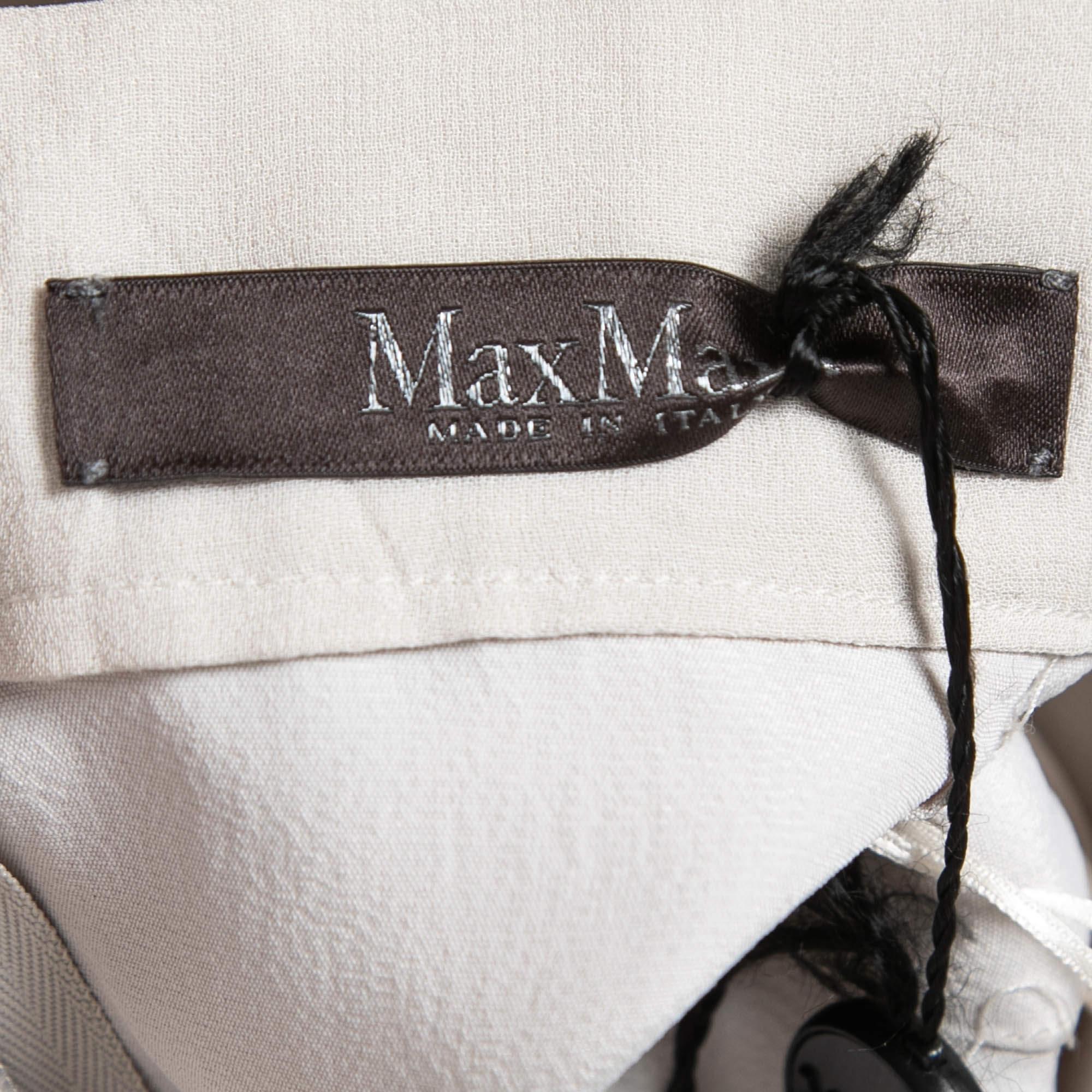Max Mara Bone White Silk Ruffled Serafin Maxi Skirt S 1
