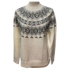 Max Mara Brand New Round Collar Wool & Crystals Pull M