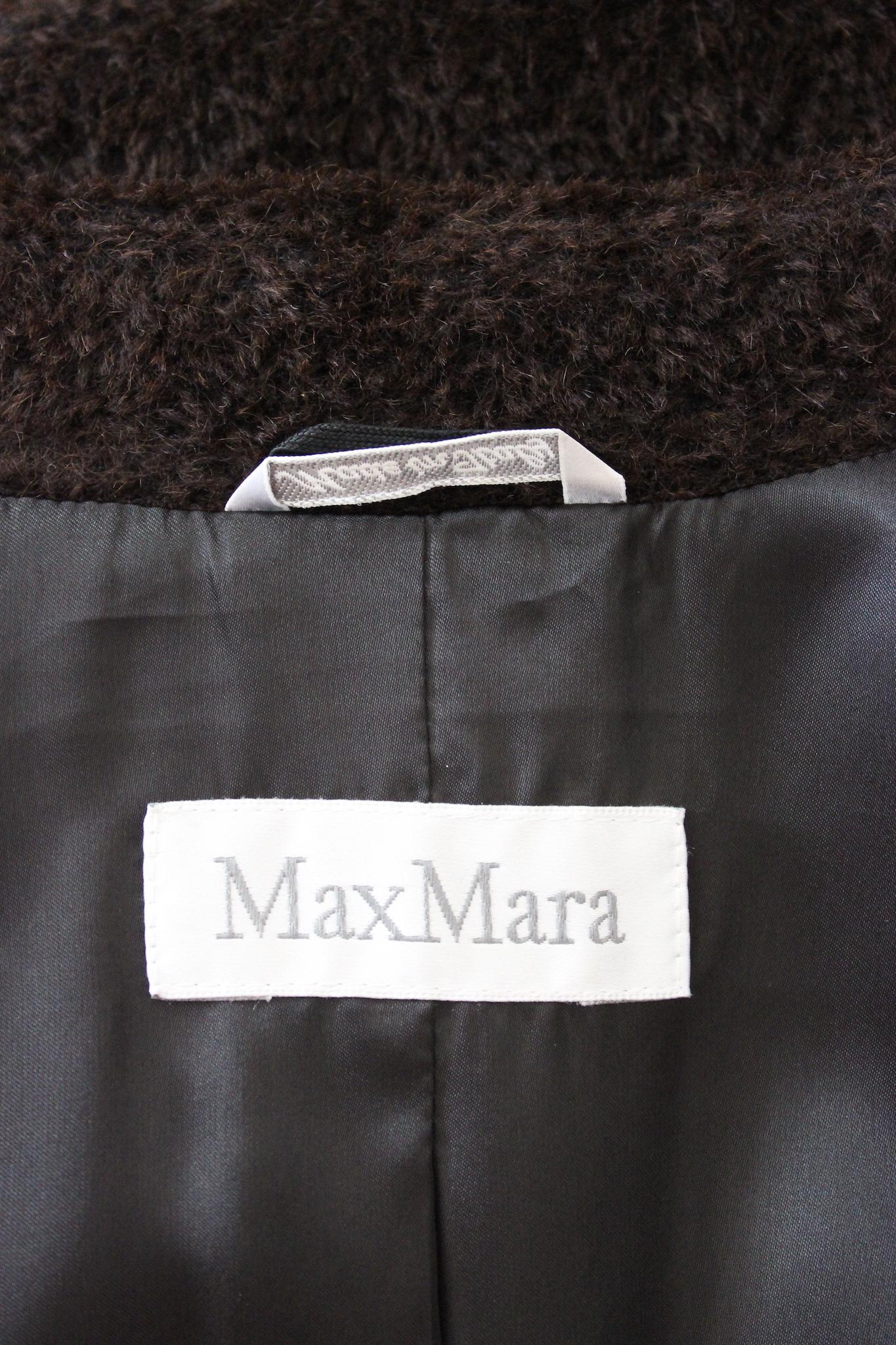 Women's Max Mara Brown Alpaca Wool Vintage Teddy Bear Coat 1990s