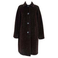 Max Mara Brown Alpaca Wool Vintage Teddy Bear Coat 1990s