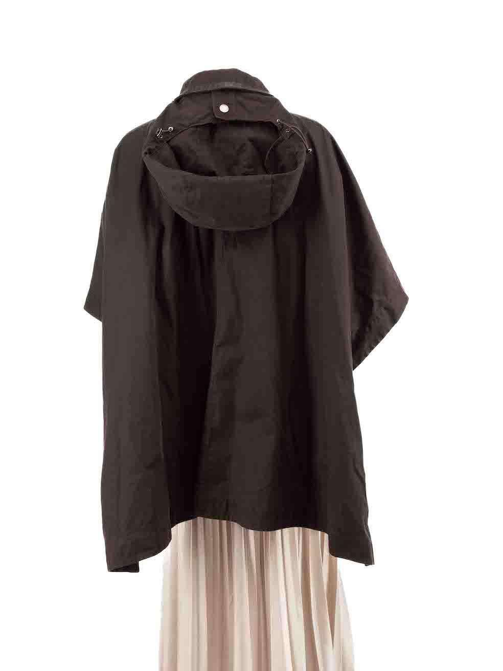 Max Mara Brown Belted Zipped Cape Size S In Good Condition For Sale In London, GB