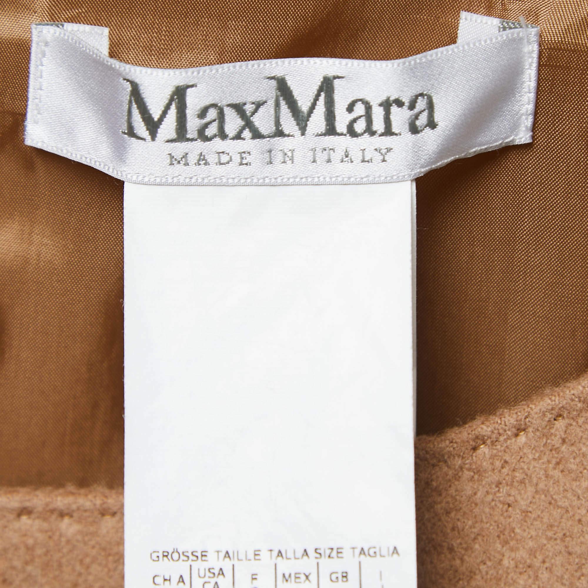 Max Mara Brown Brown Camel Hair Long Sleeve Shift Dress M Pour femmes en vente