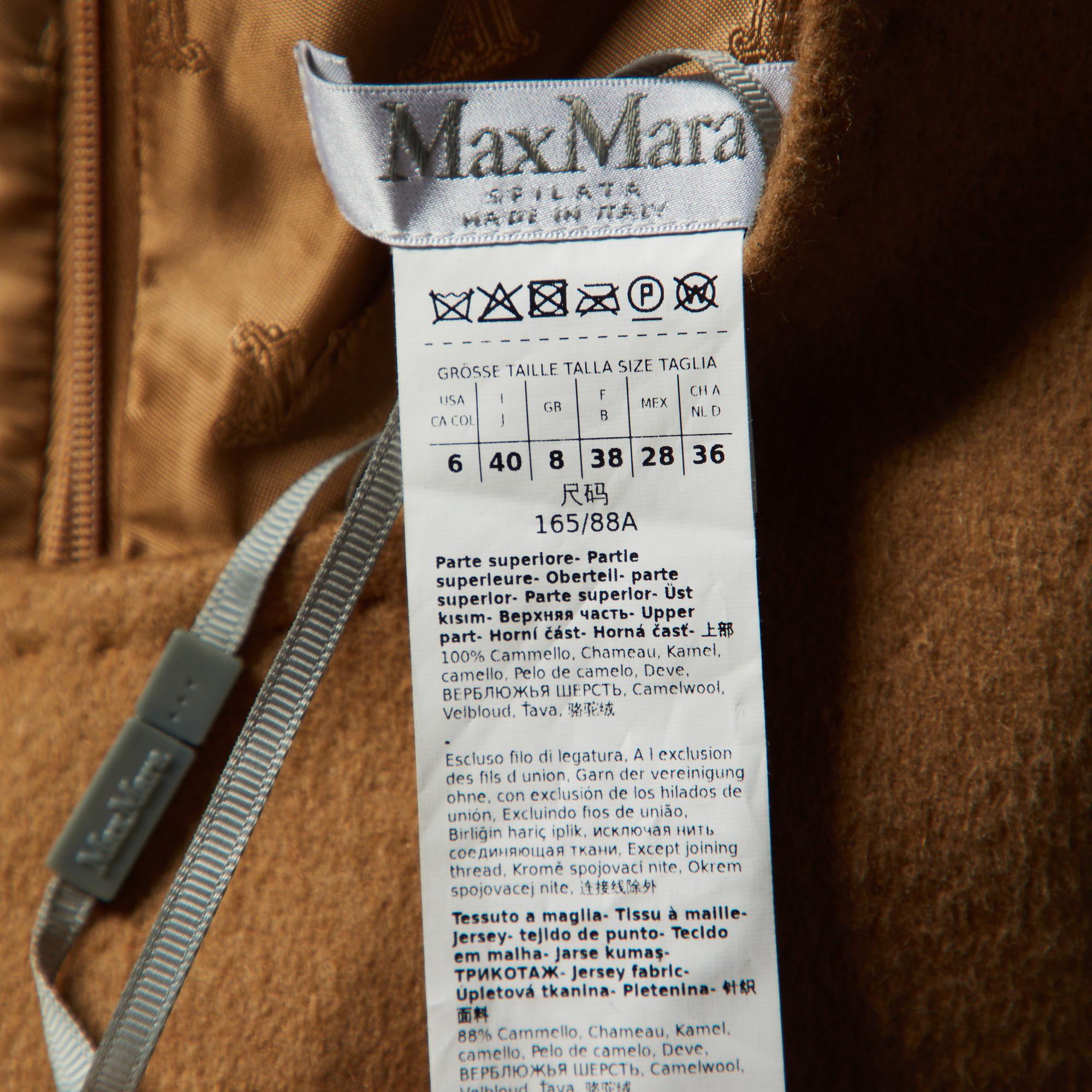 Women's Max Mara Brown Camel Hair Mito Maxi Dress S