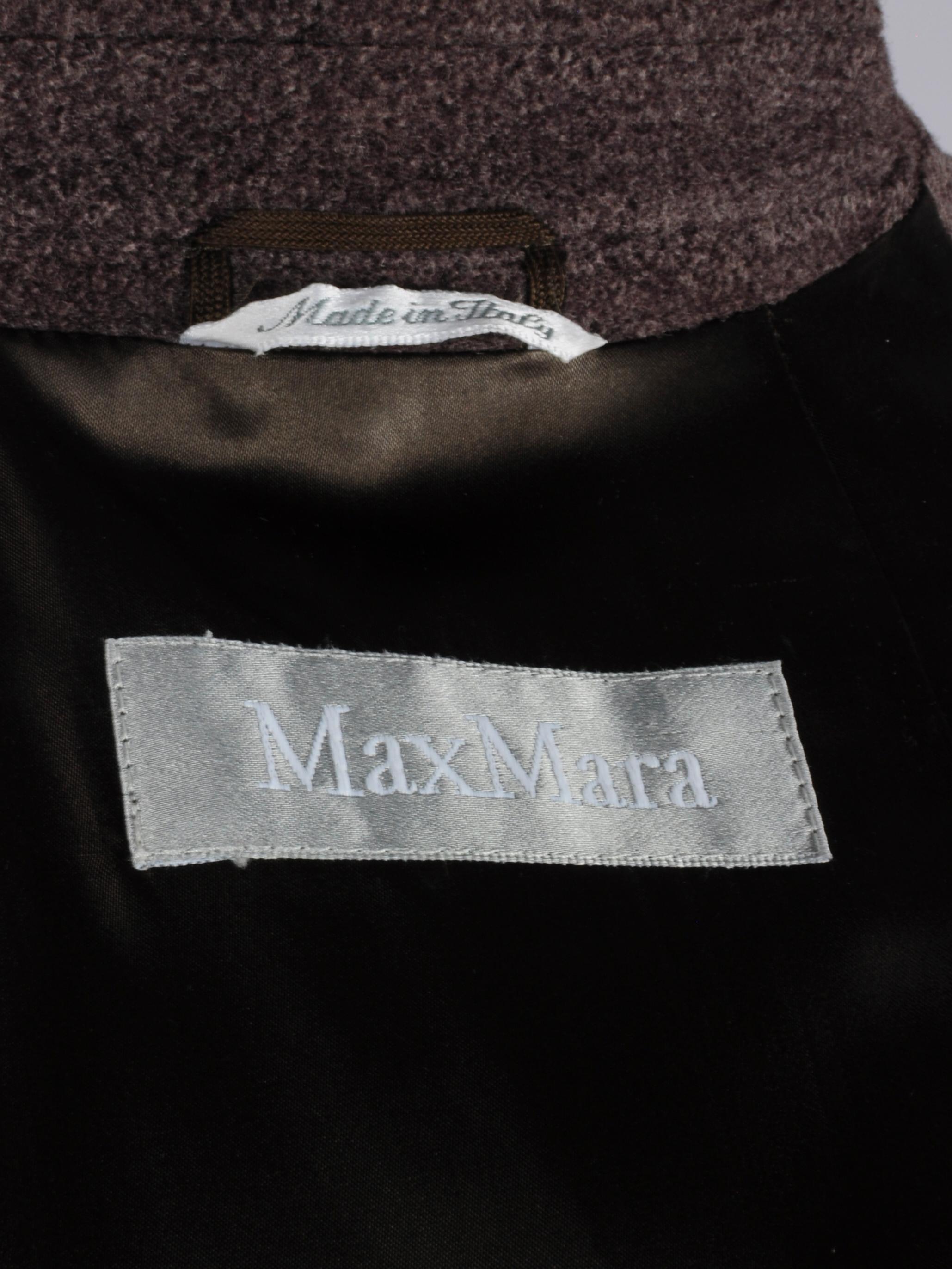 Max Mara Brown Coat Single Breasted Wool and Silk 1990s For Sale 6