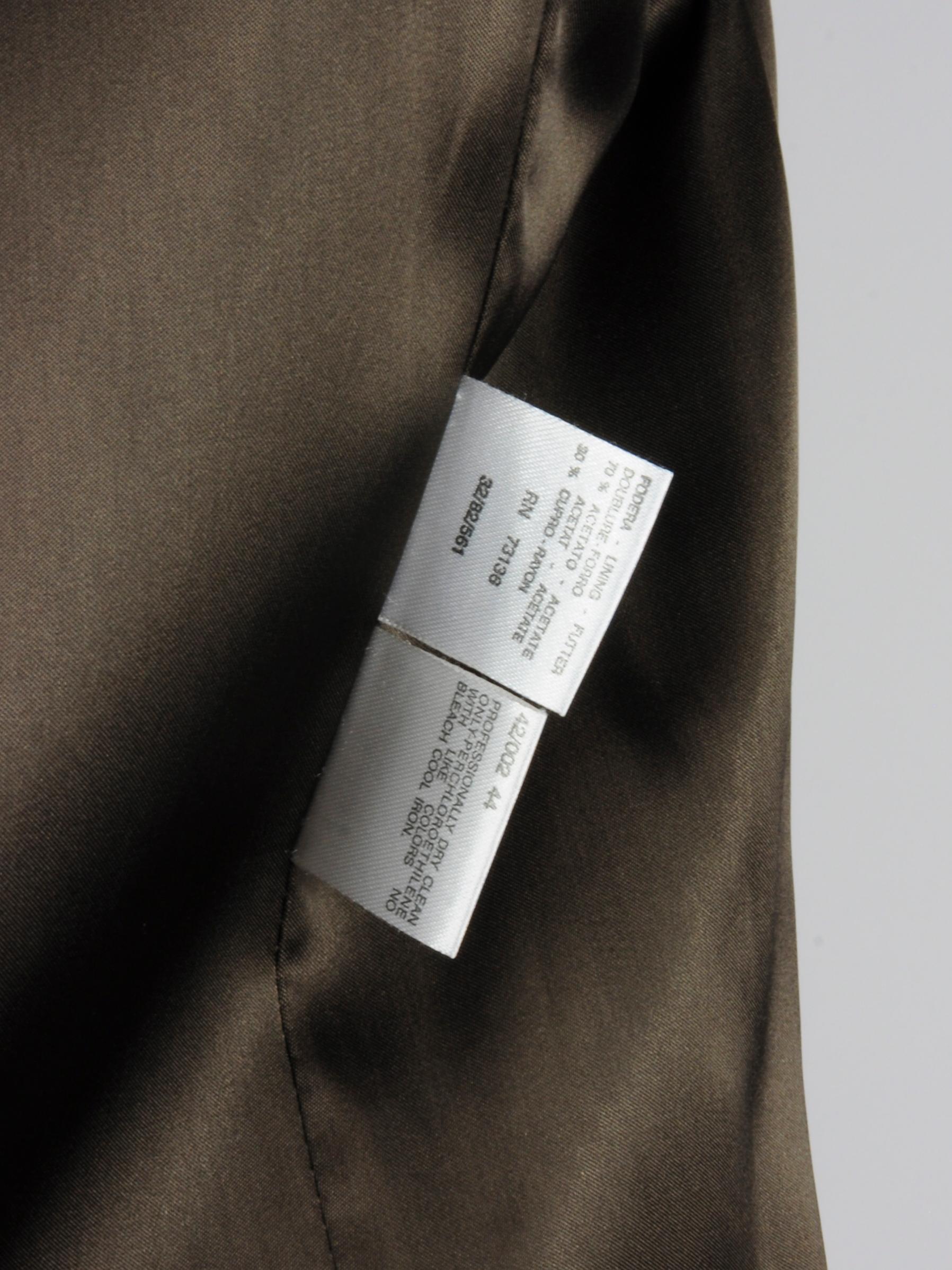 Max Mara Brown Coat Single Breasted Wool and Silk 1990s For Sale 7