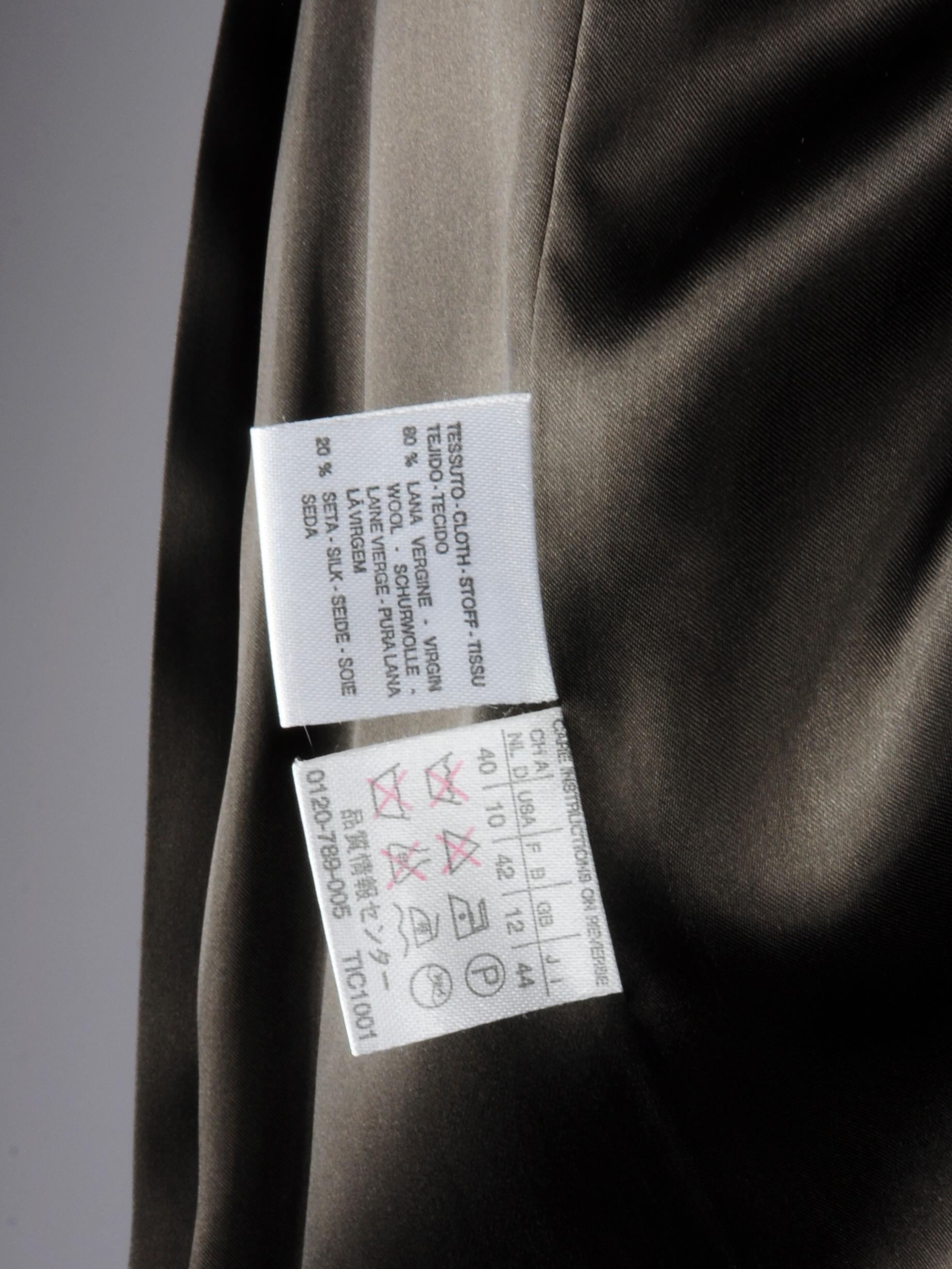 Max Mara Brown Coat Single Breasted Wool and Silk 1990s For Sale 8