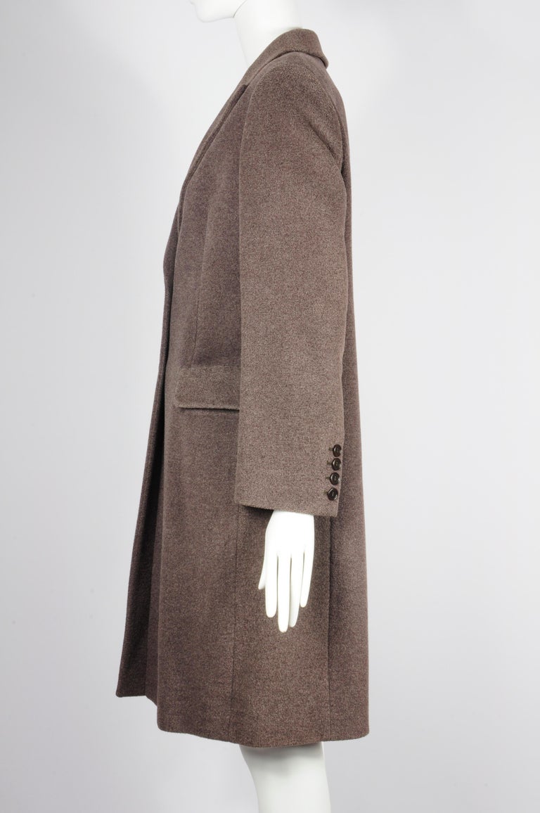 Enrica Massei 1990s brown wool three button wide lapel coat - size 40 main image 0