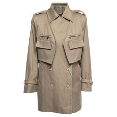 Max Mara Brown Cotton Twill Double-Breasted Coat S