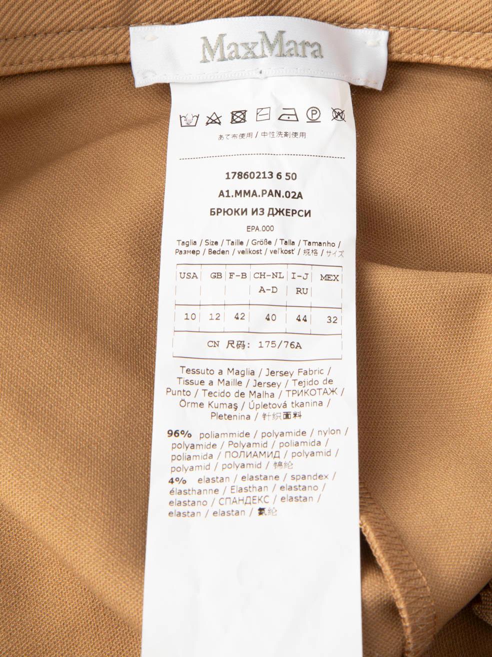 Max Mara Brown Slim Fit High Rise Trousers Size L For Sale 2
