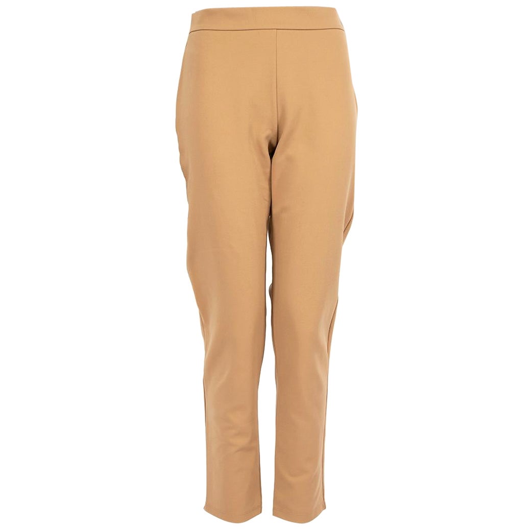 Max Mara - Pantaloni slim marroni a vita alta - Taglia L.