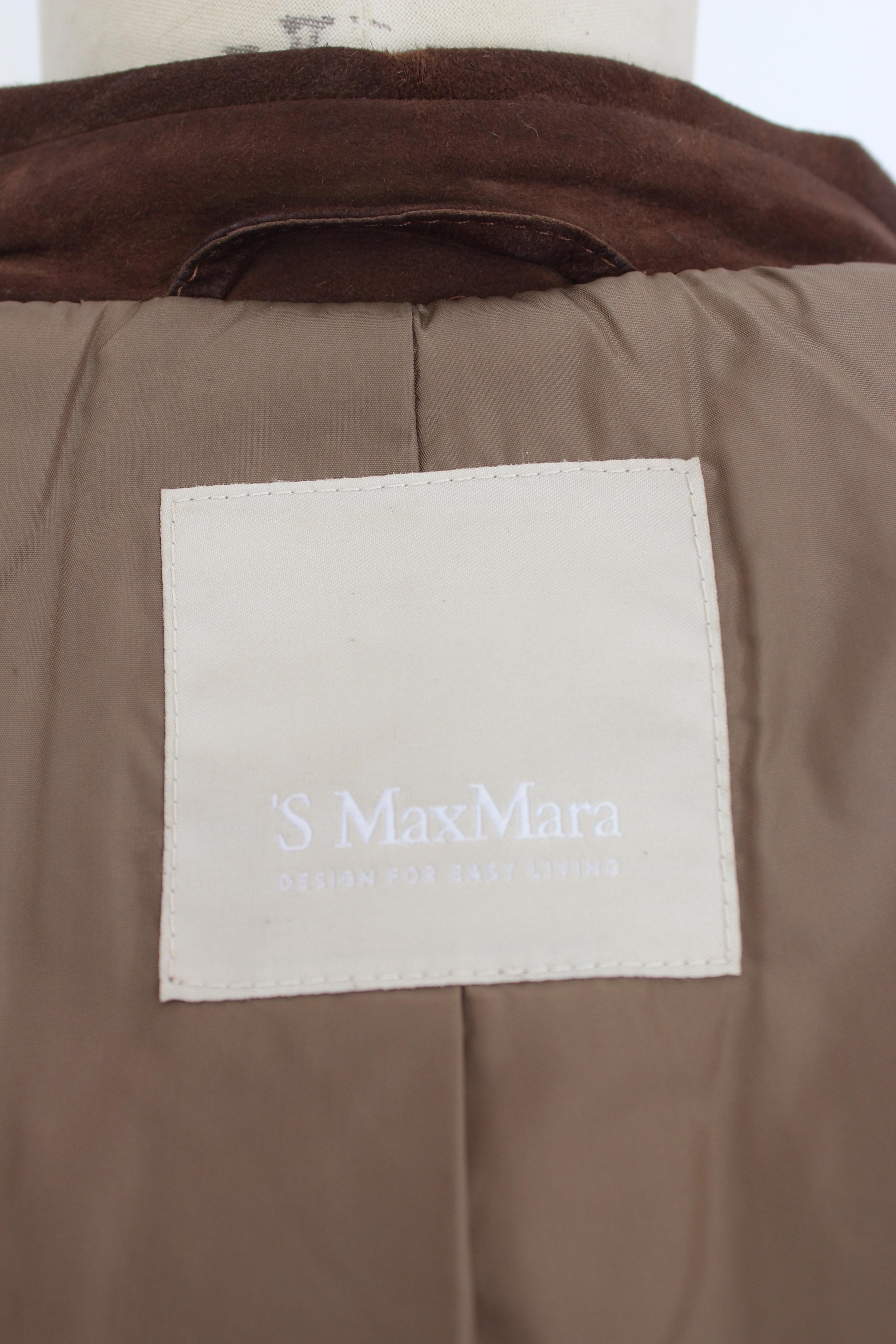 Max Mara Brown Suede Leather Coat 1