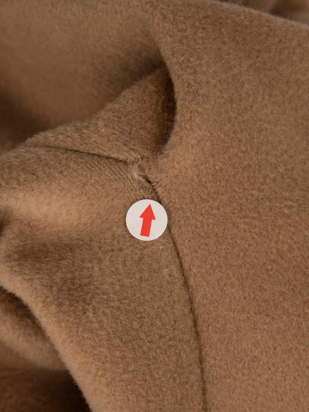 Max Mara Brown Wool Double Breasted Trench Coat Size XS For Sale 1