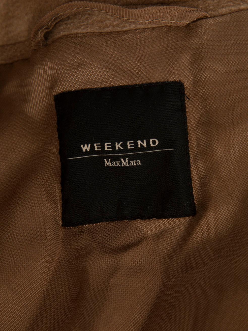 Max Mara Brown Wool Double Breasted Trench Coat Size XS For Sale 3