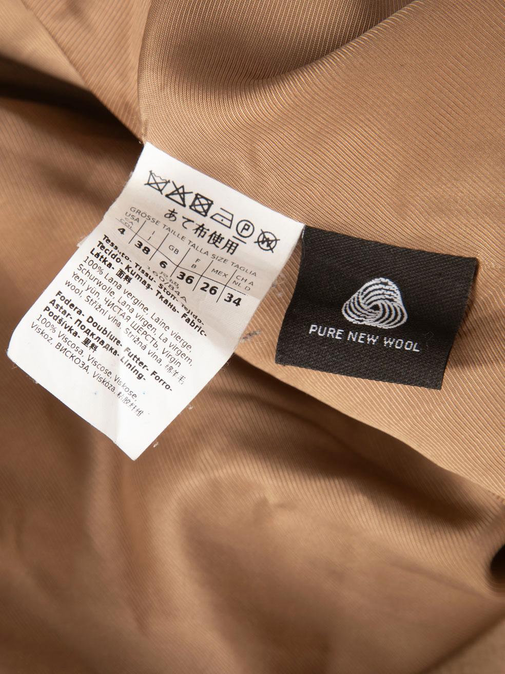 Max Mara Brown Wool Double Breasted Trench Coat Size XS For Sale 4