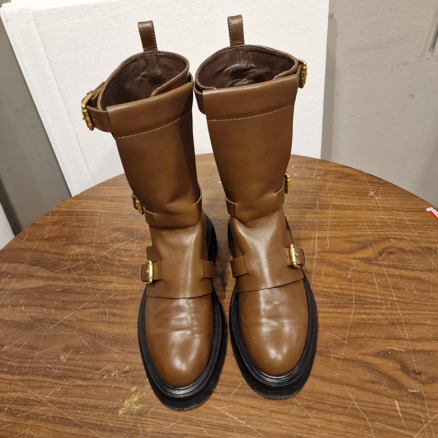 Max Mara Bucklesboot Piel marrón  Botines para mujer 14