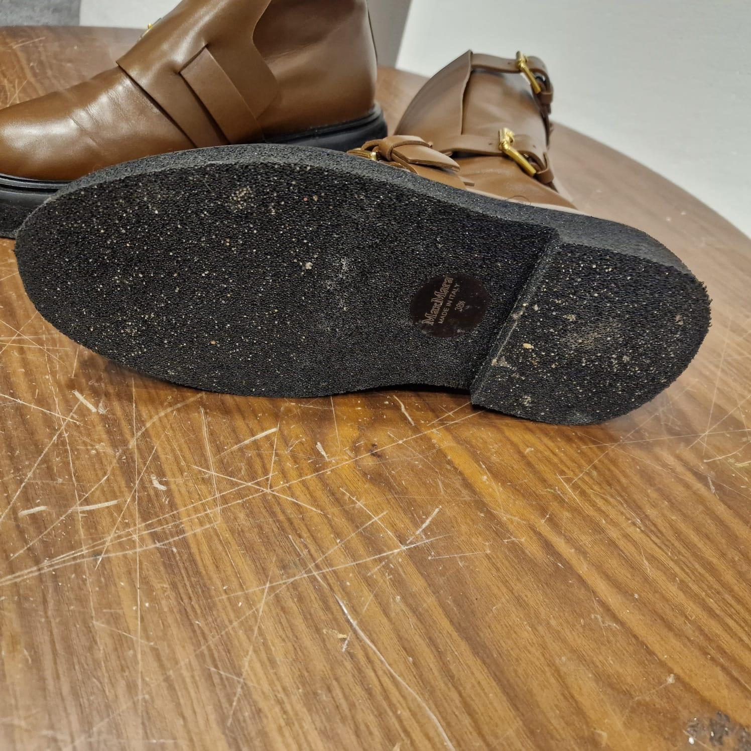 Max Mara Bucklesboot Piel marrón  Botines para mujer 1