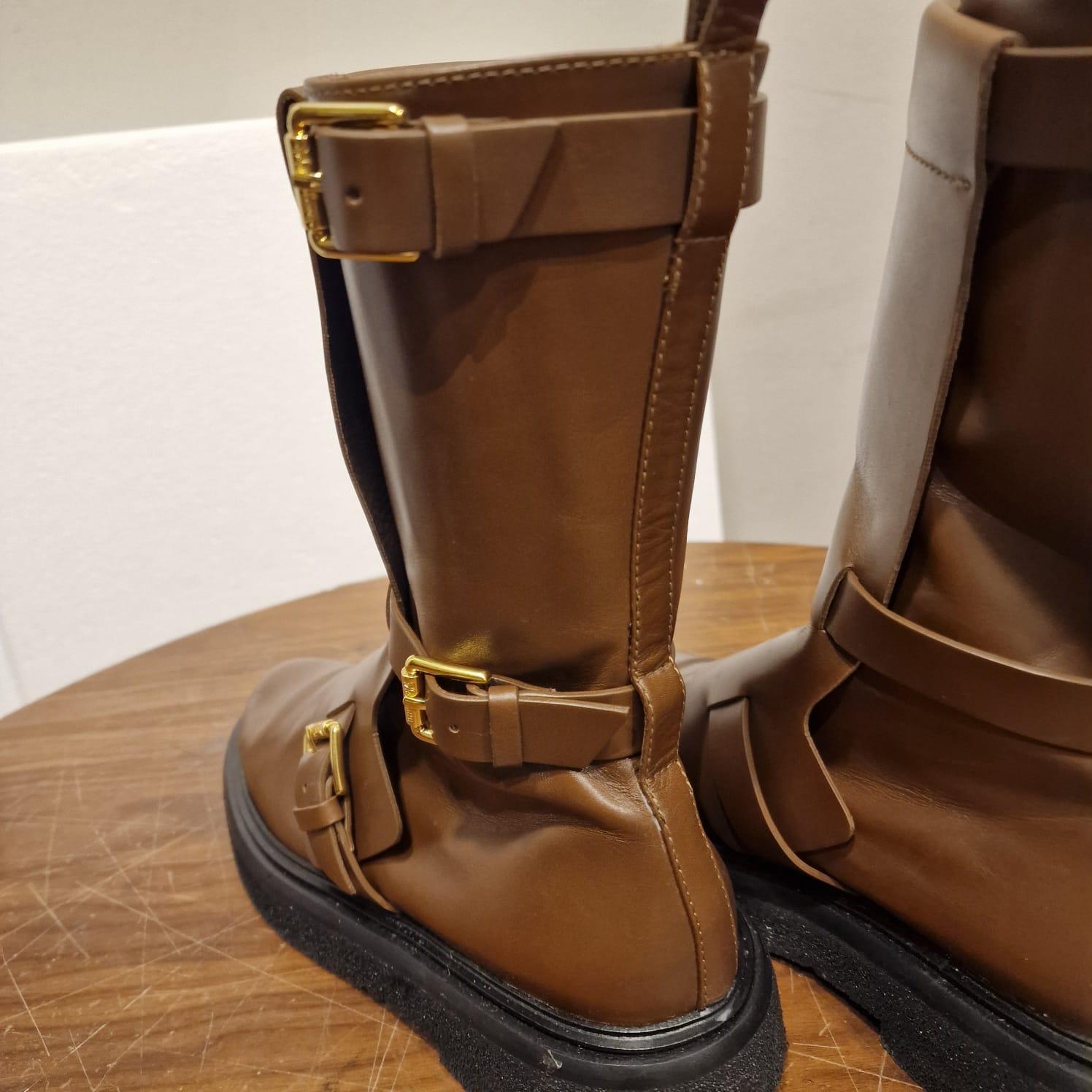 Max Mara Bucklesboot Piel marrón  Botines para mujer 2