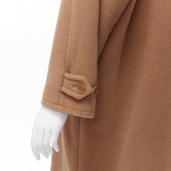 MAX MARA camel brown camel hair virgin wool double breasted classic coat IT38 S