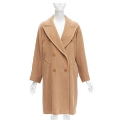 MAX MARA camel brown camel hair virgin wool double breasted classic coat IT38 S