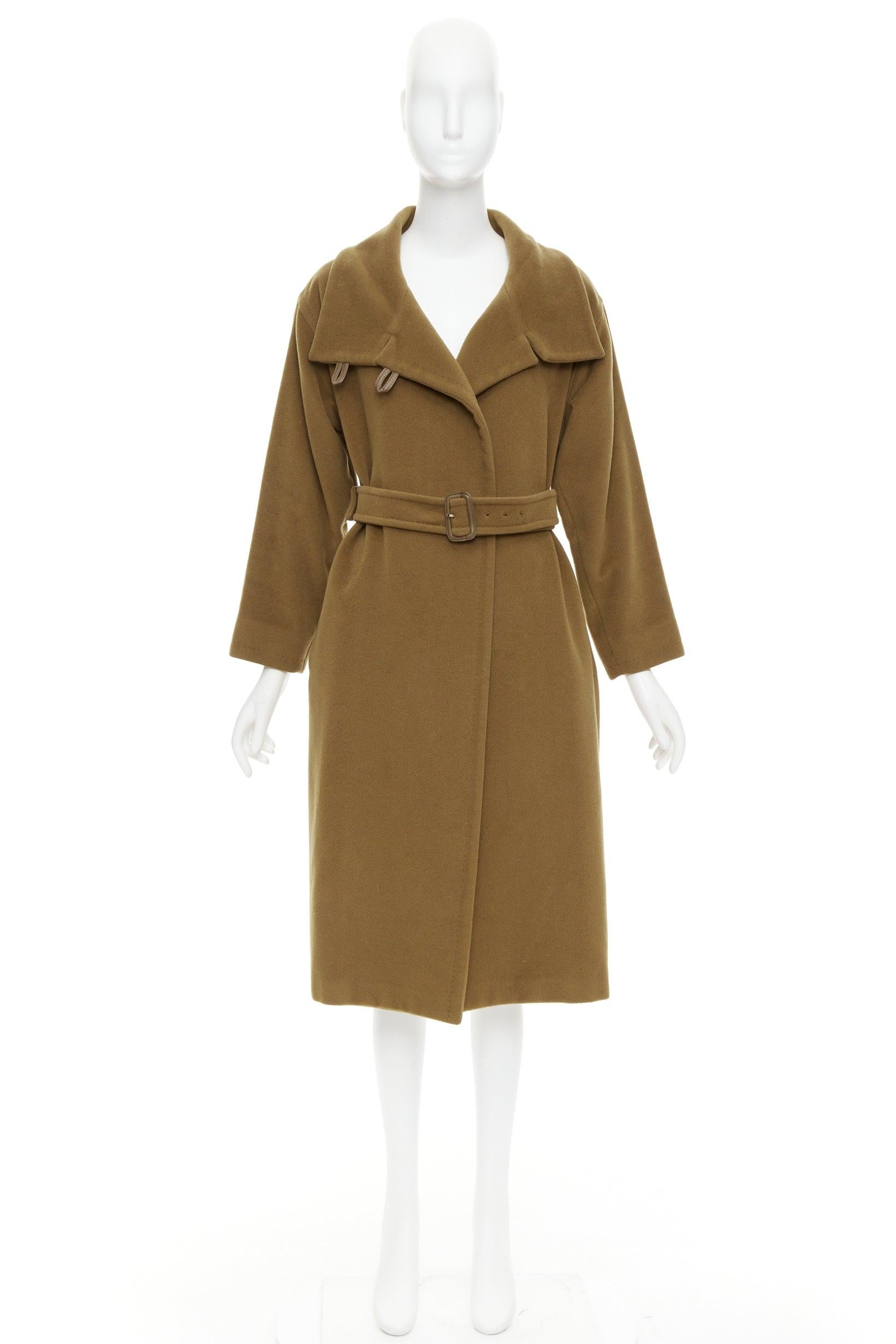 MAX MARA Kamelbrauner Woll-Kaschmirmantel mit Gürtel und breitem Kragen S im Angebot 5