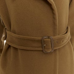 MAX MARA camel brown wool cashmere belted wide collar coat S