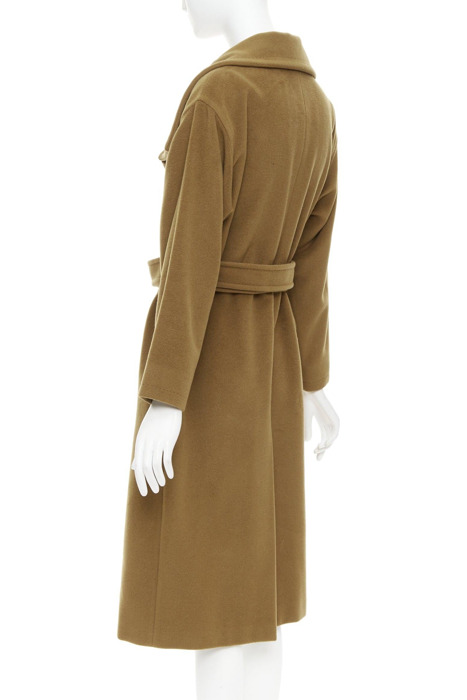 MAX MARA Kamelbrauner Woll-Kaschmirmantel mit Gürtel und breitem Kragen S im Angebot 2