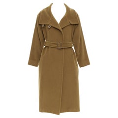 MAX MARA manteau à large col ceinturé en laine et cachemire marron camel S