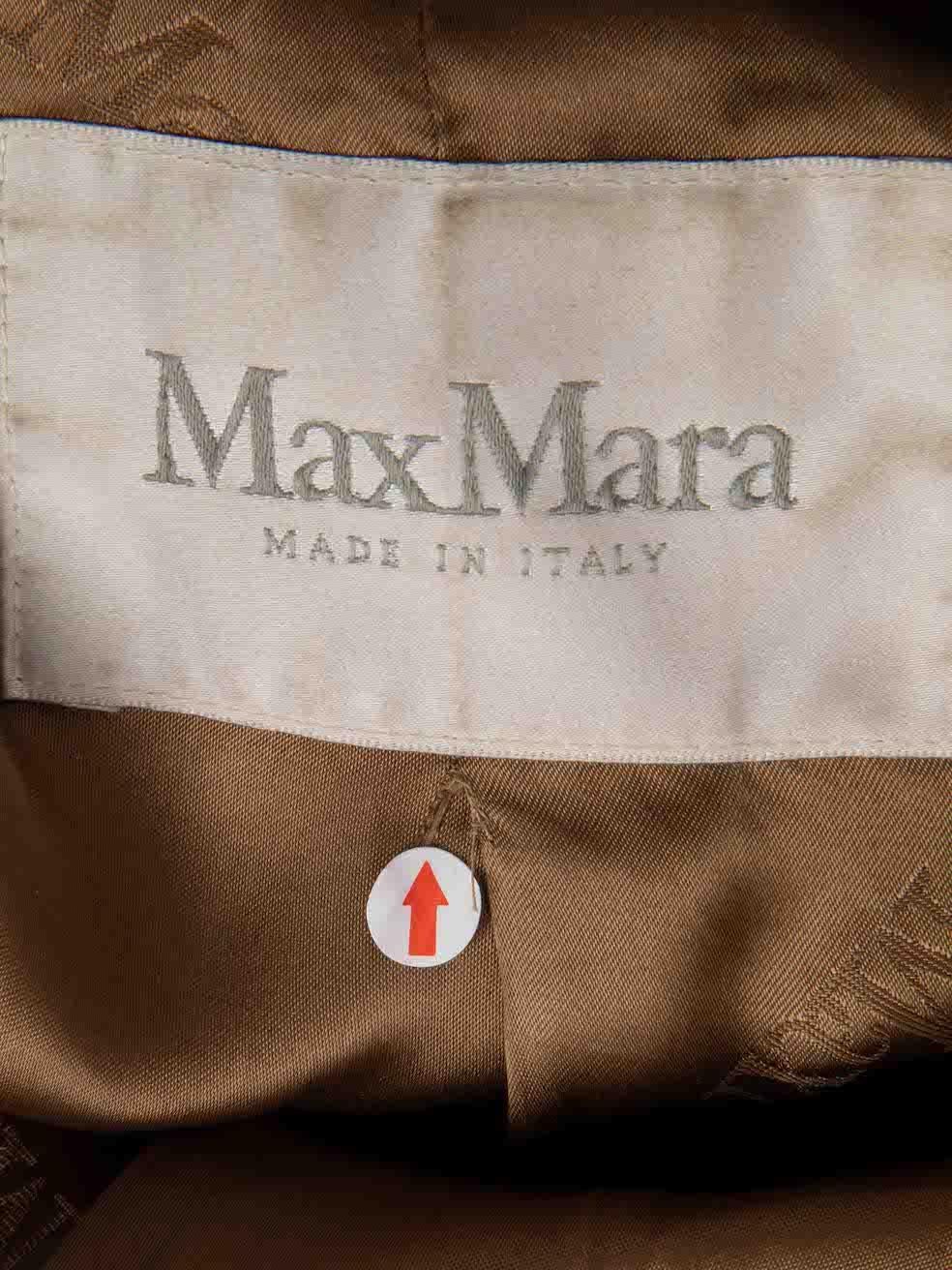 Max Mara Camel Camelhair Fur Trimmed Coat Size S 2