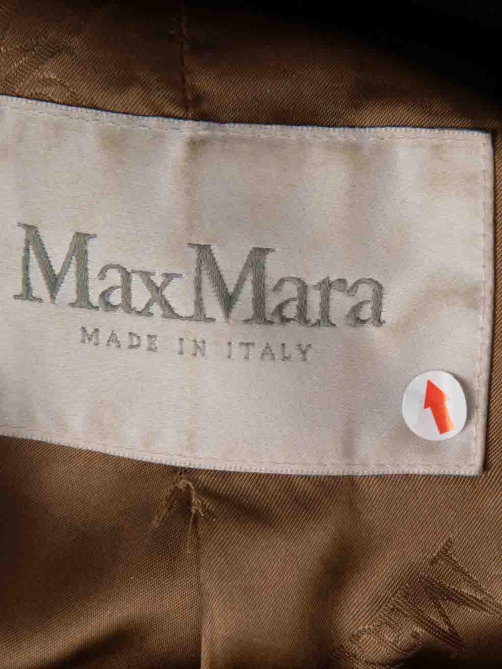 Max Mara Camel Camelhair Fur Trimmed Coat Size S 3