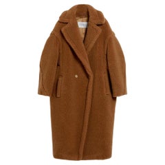 Max Mara Camel Wool & Silk Teddy Coat.