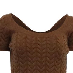 Abito midi lavorato a maglia Caramba di Max Mara in lana marrone