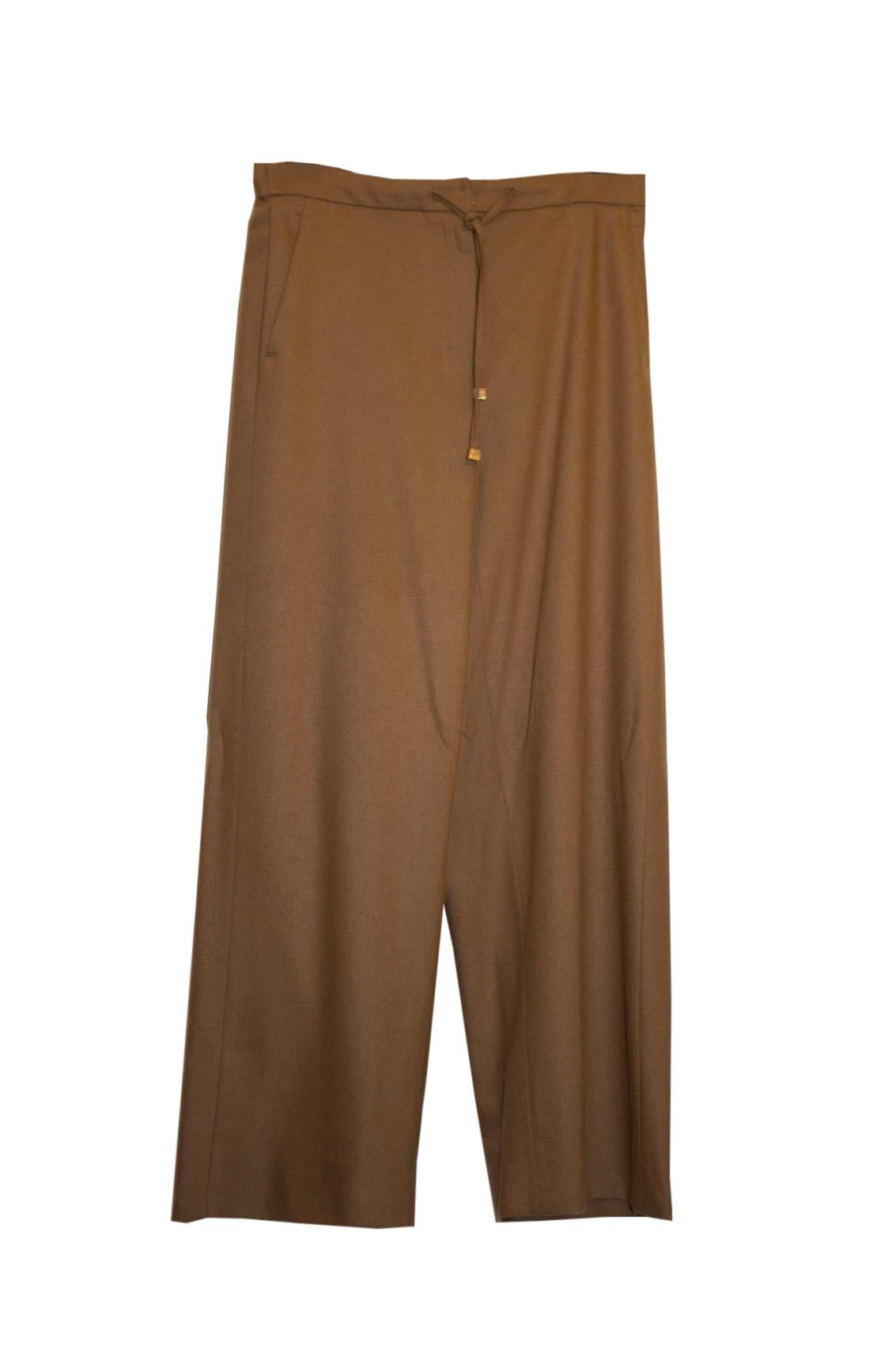 Brown Max Mara Caramel Colour Easy Living Wool  Trousers / Pants For Sale
