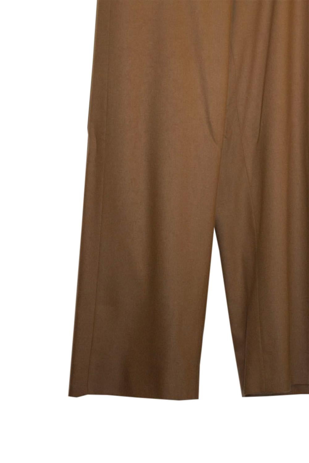 Women's Max Mara Caramel Colour Easy Living Wool  Trousers / Pants For Sale